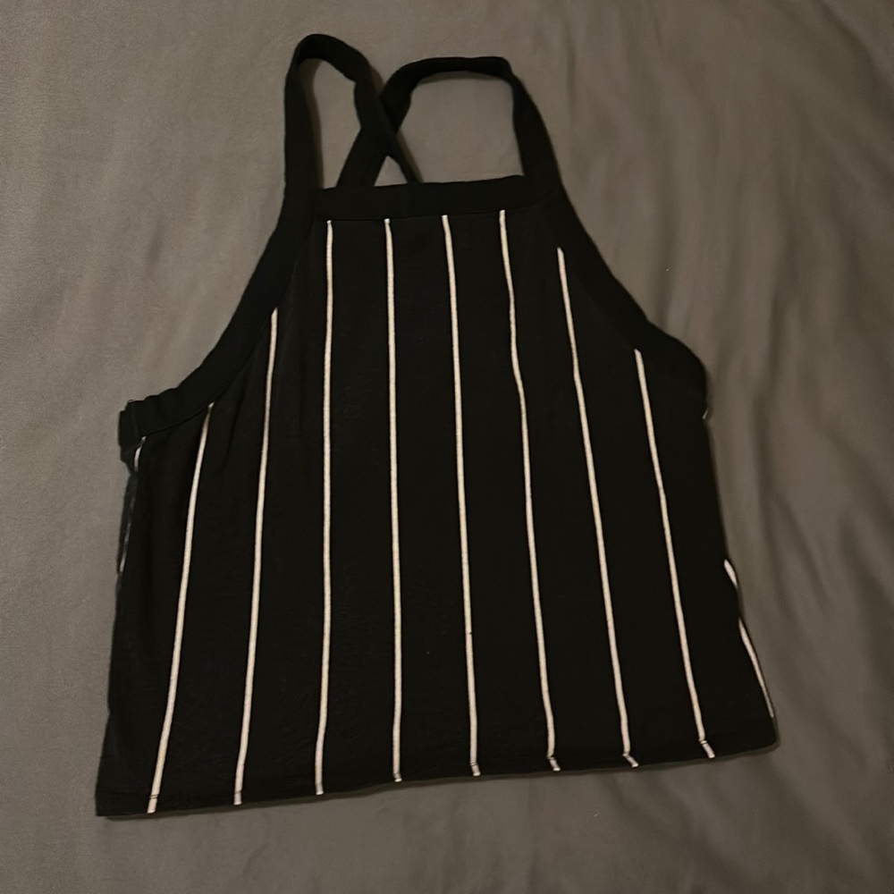 Me to We Women’s Cross Back Striped Crop Top